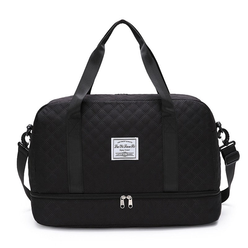 Unisex Oxford Nylon Duffle Gym Tote Bag – Foldable, Large Capacity Travel Handbag with Zipper – Lightweight & Durable for Men and Women (23x24x50cm)