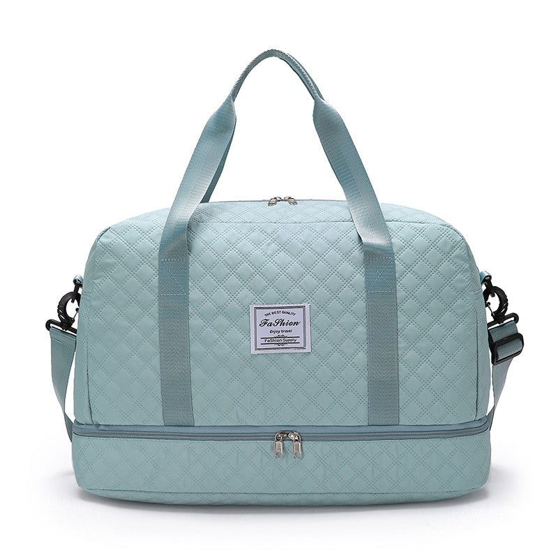 Unisex Oxford Nylon Duffle Gym Tote Bag – Foldable, Large Capacity Travel Handbag with Zipper – Lightweight & Durable for Men and Women (23x24x50cm)