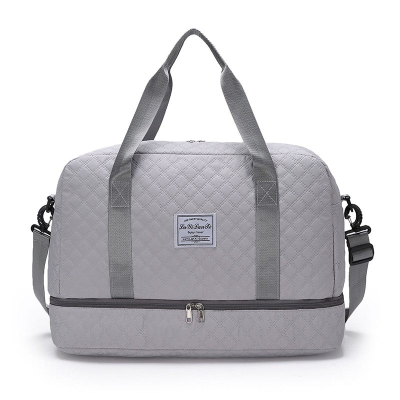 Unisex Oxford Nylon Duffle Gym Tote Bag – Foldable, Large Capacity Travel Handbag with Zipper – Lightweight & Durable for Men and Women (23x24x50cm)