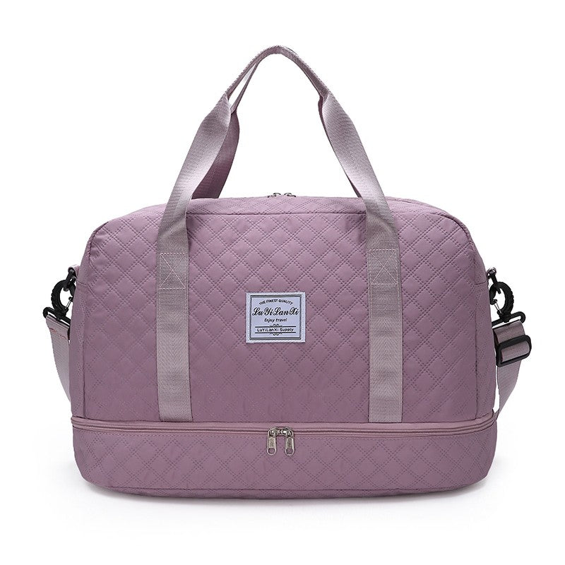 Unisex Oxford Nylon Duffle Gym Tote Bag – Foldable, Large Capacity Travel Handbag with Zipper – Lightweight & Durable for Men and Women (23x24x50cm)