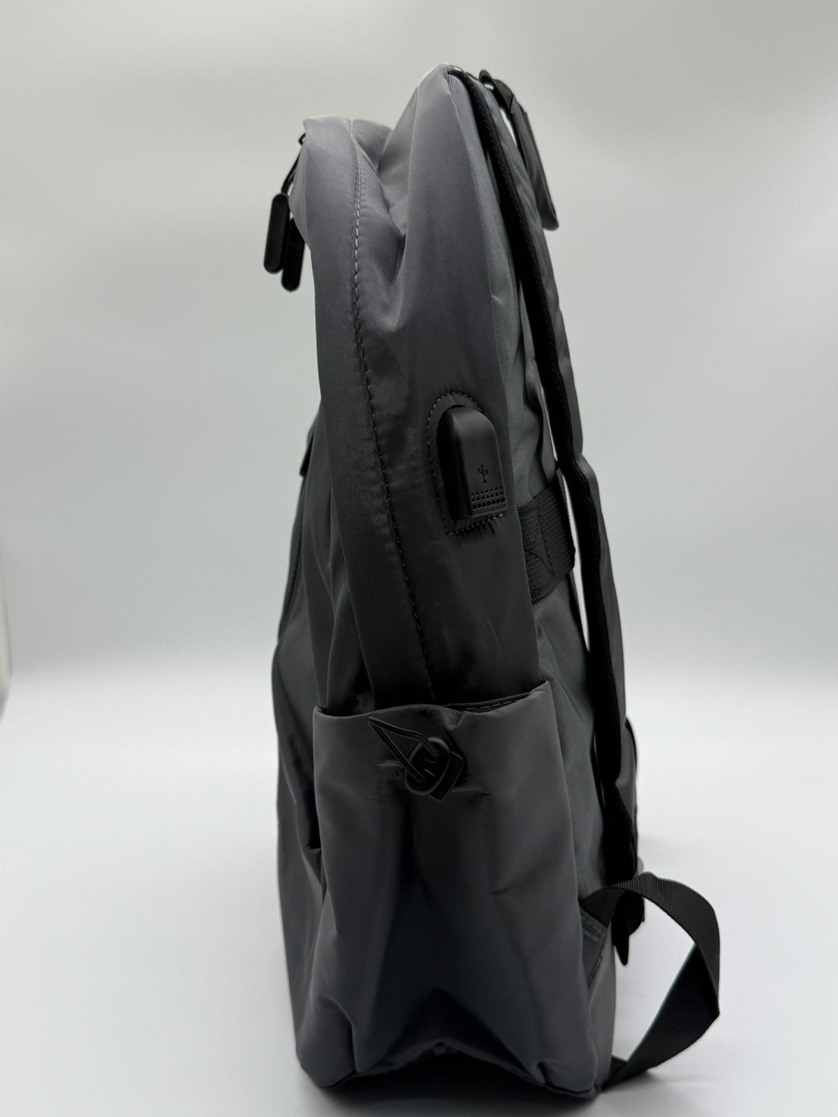 Black Nylon Waterproof Casual Sports Backpack – Lightweight, Large Capacity with USB Charging Port – Ideal for Travel, School, and Outdoor Activities