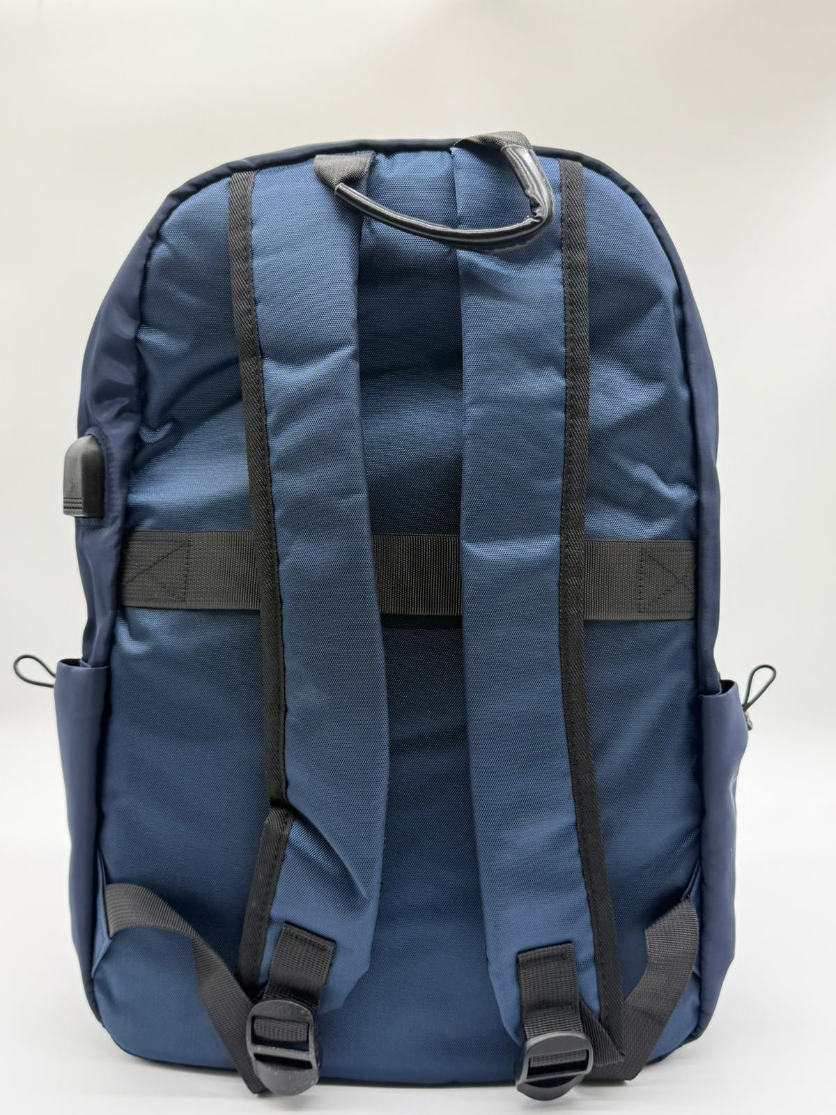 Black Nylon Waterproof Casual Sports Backpack – Lightweight, Large Capacity with USB Charging Port – Ideal for Travel, School, and Outdoor Activities