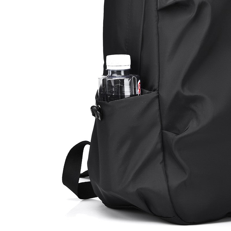 Black Nylon Waterproof Casual Sports Backpack – Lightweight, Large Capacity with USB Charging Port – Ideal for Travel, School, and Outdoor Activities