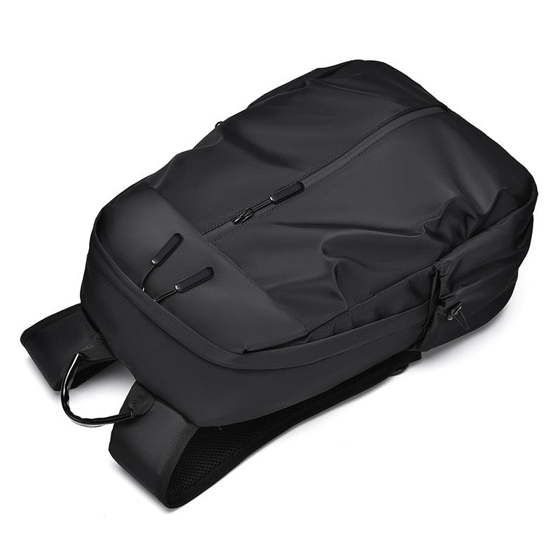 Black Nylon Waterproof Casual Sports Backpack – Lightweight, Large Capacity with USB Charging Port – Ideal for Travel, School, and Outdoor Activities